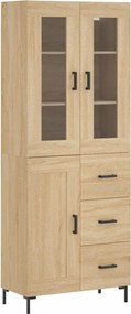 vidaXL Ντουλάπι Sonoma δρυς 69,5 x 34 x 180 εκ. από Επεξεργασμένο Ξύλο