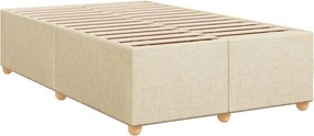 vidaXL Κρεβάτι Boxspring με Στρώμα Κρεμ 120x190 εκ. Υφασμάτινο
