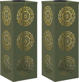 vidaXL Ηλιακό LED Φως Δρόμου 2 pcs Θερμό λευκό 18 x 18 x 50 εκ.