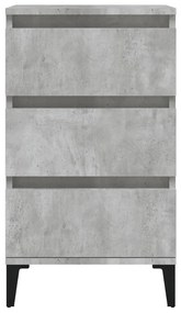 vidaXL Κομοδίνο Γκρι Σκυρ. 40x35x70 εκ. από Επεξεργασμένο Ξύλο
