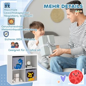 Παιδικό συρτάρι κύβου αποθήκευσης MDF Anti-Tip Λευκό ράφι αποθήκευσης