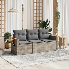 vidaXL Patio Sofa Set 3-θέσια Grey