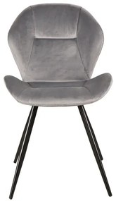 Επενδυμένη καρέκλα Ginger 51x41x85 μαύρος μεταλλικός σκελετός/γκρι βελούδο bluvel 14 DIOMMI GINGERVCSZ DIOMMI-80-1751