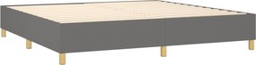 vidaXL Κρεβάτι Boxspring με Στρώμα Σκούρο Γκρι 200x200 εκ. Υφασμάτινο