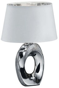 Φωτιστικό Επιτραπέζιο Taba R50511089 1xE14 40W 16x23x33cm Silver-White RL Lighting Ceramic,Fabric