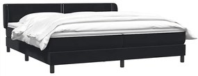 Κρεβάτι Box Spring με στρώματα Μαύρο 180x220 cm Βελούδινο - Μαύρο