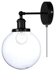 Φωτιστικό Τοίχου OD90681WB Black Metal, Glass