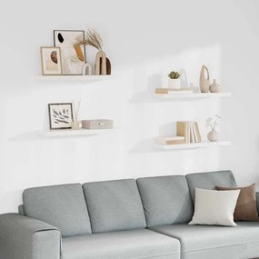 vidaXL Ράφια Τοίχου 4 τεμ. Άσπρα 80x23,5x3,8 εκ. MDF