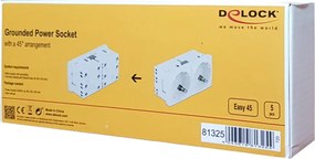 DELOCK διπλό module πρίζας ρεύματος Easy 45 81325, 45°, 45x45mm, 5τμχ