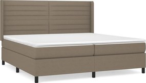 vidaXL Κρεβάτι Boxspring με Στρώμα Taupe 200x200 εκ. Υφασμάτινο