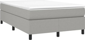 vidaXL Κρεβάτι Boxspring με Στρώμα Ανοιχτό Γκρι 120x200 εκ. Υφασμάτινο