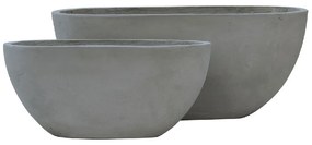 FLOWER POT-4  SET 2 ΤΕΜΑΧΙΩΝ CEMENT GREY