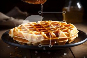 Σετ των 2 Intra Συλλεκτικό Ξύλινο Παζλ Plywood 4mm - Λαχταριστή βάφλα με σιρόπι Σε Ξύλινο Κουτί - Διαστάσεις: 10x10 cm – 25 κομμάτια