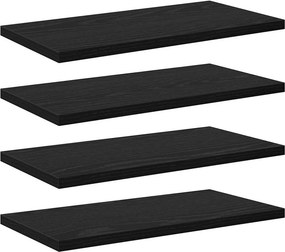 vidaXL Ράφι Βιβλίων 4 pcs Μαύρο 40 x 20 x 1,5 cm Επεξεργασμένο ξύλο