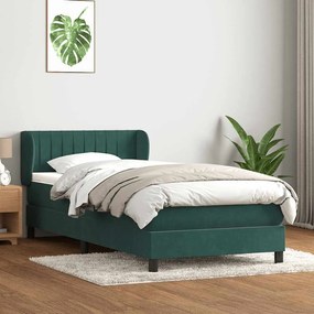 ΚΡΕΒΑΤΙ BOXSPRING ΜΕ ΣΤΡΩΜΑ ΣΚΟΥΡΟ ΠΡΑΣΙΝΟ 100X210ΕΚ. ΒΕΛΟΥΔΙΝΟ 3317688