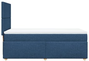 vidaXL Κρεβάτι Boxspring με Στρώμα Μπλε 100 x 200 εκ. Υφασμάτινο