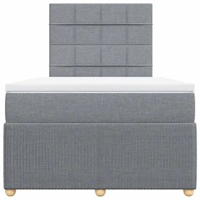 vidaXL Κρεβάτι Boxspring με Στρώμα Ανοιχτό Γκρι 120x200 εκ. Υφασμάτινο