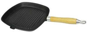 vidaXL Τηγάνι Γκριλιέρα 20 x 20 εκ. από Χυτοσίδηρο με Ξύλινη Λαβή