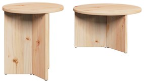 vidaXL Σετ Τραπεζιού Για Καφέ 2 pcs Φυσικό 49 x 49 x 28 εκ