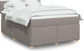 vidaXL Κρεβάτι Boxspring με Στρώμα Taupe 140x200 εκ. Υφασμάτινο