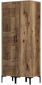 Ντουλάπα Δίφυλλη Kumsal 845HCT5427 80x47,5x201,4cm Walnut Δίφυλλη