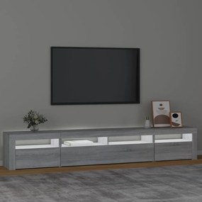 Έπιπλο Τηλεόρασης με LED Γκρι Sonoma 240x35x40 εκ. - Γκρι