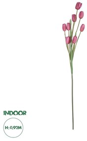 GloboStar® Artificial Garden PINK TULIP BRANCH 21319 Τεχνητό Διακοσμητικό Κλαδί Ροζ Τουλίπα Y92cm