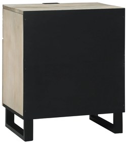vidaXL Κομοδίνα με συρτάρι Λευκό και Μαύρο 50 x 33 x 60 εκ