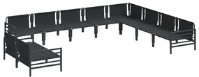 vidaXL Σετ Καναπέ Κήπου 10 pcs Ανθρακί Ατσάλι