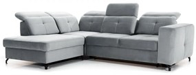 Γωνιακός καναπές Κρεβάτι BELAVIO L, με αποθηκευτικό χώρο, γκρί ανοιχτό 272x107x207cm-Αριστερή γωνία-BOG3234
