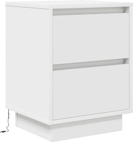 vidaXL Κομοδίνο με φώτα LED Λευκό 38x34x50 cm