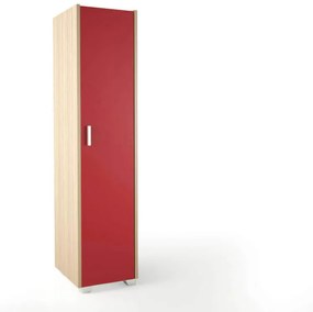 Intrahome Ντουλάπα παιδική μονόφυλλη σε χρώμα δρυς-κόκκινο 48x50x180 Intrahomesa-00652499