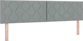 vidaXL LED κεφαλάρι Ανοιχτό γκρι 180 cm ύφασμα