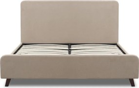 Κρεβάτι Ovelia Megapap υφασμάτινο χρώμα μπεζ 160x200εκ.