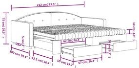 Καναπές Κρεβάτι Συρόμενος Αν. Γκρι 90x190 εκ Βελούδο &amp; Συρτάρια - Γκρι