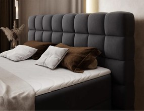 Επενδυμένο κρεβάτι Mecan-Μαύρο-180 x 200