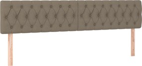 vidaXL Κρεβάτι Boxspring με Στρώμα Taupe 200x200 εκ. Υφασμάτινο