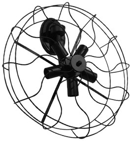 GloboStar FAN 01163 Vintage Industrial Φωτιστικό Τοίχου Απλίκα Πολύφωτο Μαύρο Μεταλλικό Πλέγμα Φ46 x Μ22 x Π46 x Υ46cm