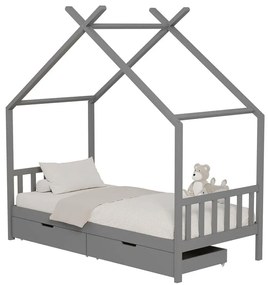 Κρεβάτι Παιδικό Klarice (Για Στρώμα 90x190cm) HM680.05 196x97x193cm Grey Single