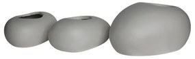 WOODWELL Ε6320,S1FLOWER POT-ROCK Set 3 τεμαχίων, Cement Απόχρωση White 40x30x19- 50x32x19- 56x43x29cm Ε6320,S1