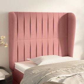 Κεφαλάρι με Πτερύγια Ροζ 103x23x118/128 εκ. Βελούδινο 3118241