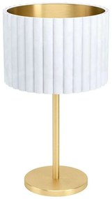 Φωτιστικό Επιτραπέζιο 39766 Tamaresco E27/1 Brushed Brass-White Eglo Metal, Fabric