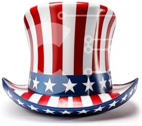 Intra Συλλεκτικό Ξύλινο Παζλ Plywood  4mm - Patriotic Top Hat με αστέρια και ρίγες Σε Ξύλινο Κουτί - Διαστάσεις Puzzle: 10x10 cm – 25 κομμάτια