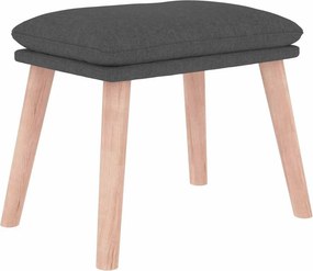 vidaXL Πολυθρόνα Relax Σκούρο Γκρι Υφασμάτινη με Υποπόδιο