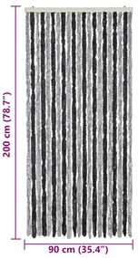 vidaXL Σήτα Εντόμων Γκρι &amp; Μαύρη 90 x 200 εκ. από Σενίλ