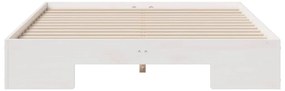 vidaXL Κρεβάτι δαπέδου Λευκό 120 x 200 cm Μασίφ ξύλο πεύκου