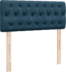 vidaXL Κρεβάτι Boxspring με Στρώμα Μπλε 120x200 εκ. Βελούδινο