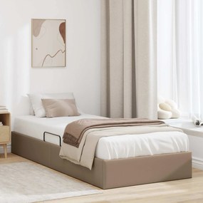 vidaXL Κρεβάτι Οθωμανικού Τύπου Καπουτσίνο 90 x 200 cm Τεχνητό Δέρμα