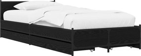 vidaXL Κρεβάτι με Κεφαλάρι Μαύρη Δρυς 80 x 200 cm Επεξεργασμένο Ξύλο