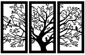 Διακοσμητικό Τοίχου Arbol (Σετ 3Τμχ) 279ENZ1222 33x65cm Black Wallity Metal